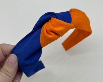 Orange and Blue Knot Headband Hair Accessory for Adults and Children Florida Gators Broncos gift for sports fan