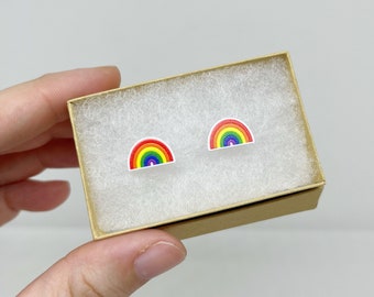 Pendientes Rainbow Pride Pendientes hipoalergénicos de acero inoxidable
