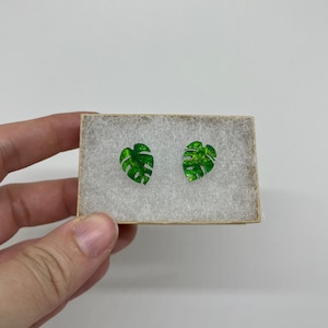 Monstera Blatt Ohrstecker Plant Lady Accessoires Edelstahl Ohrstecker