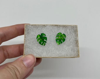 Monstera Leaf Stud Earrings Plant Lady Accessories Stainless Steel Stud Earrings