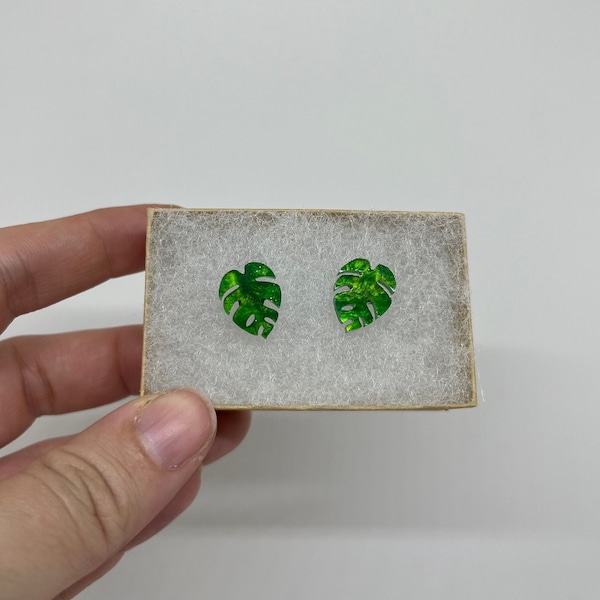 Monstera Leaf Stud Earrings Plant Lady Accessories Stainless Steel Stud Earrings