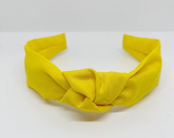 Gelbes Stirnband Knotenstirnband Accessoire für Erwachsene und Kinder Klassisches Gelbes Senfgelb