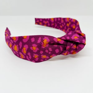 Magenta Leopard Print Summer Hair Accessories Knot Headband For Adults and Children