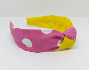 Roze en gele knoop hoofdband haaraccessoire voor volwassenen en kinderen Daisy Duck Disneybound