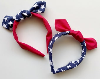 Stars and Stripes Bowband Headband Independence Day Hair Accessory Fourth of July