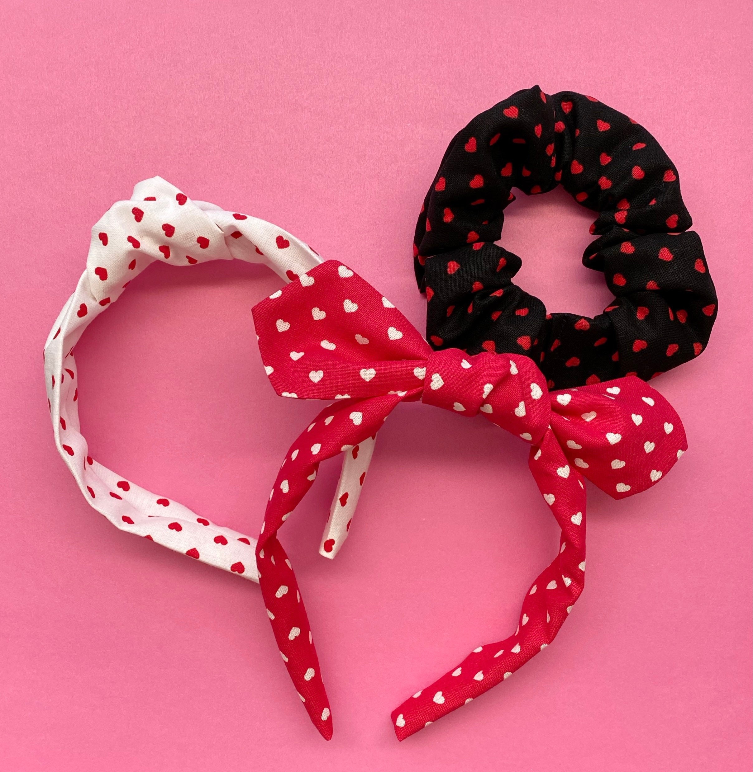 Valentine Hearts Bow Headband Hair Accessories for Adults and | Etsy