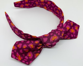 Magenta Leopard Rosett Hårband Rosett Håraccessoar för Vuxna och Barn Tillbaka till skolan