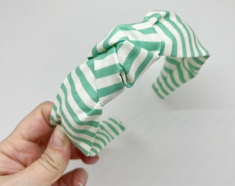 Grün gestreiftes Stirnband Knoten-Stirnband für Erwachsene, Jugendliche und Kinder grün und weiß gestreiftes Haar Accessoire