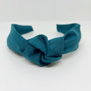 Bandeau avec noeud bleu sarcelle foncé pour adultes et enfants