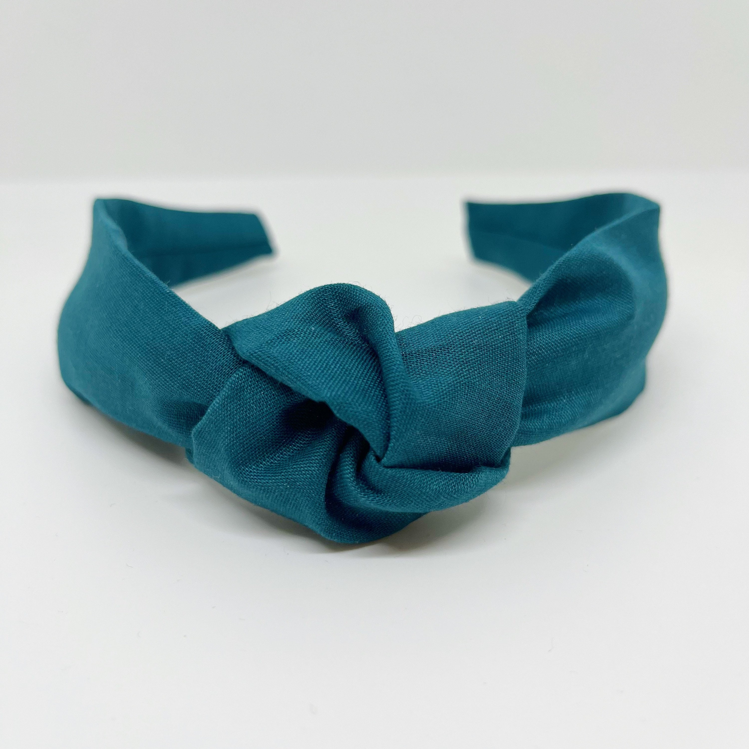 Deep Teal Beaded Knot Velvet Headband Teal Faceted Beads Handmade Knotted Winter Teal Beaded Headband - Etsy main image 2