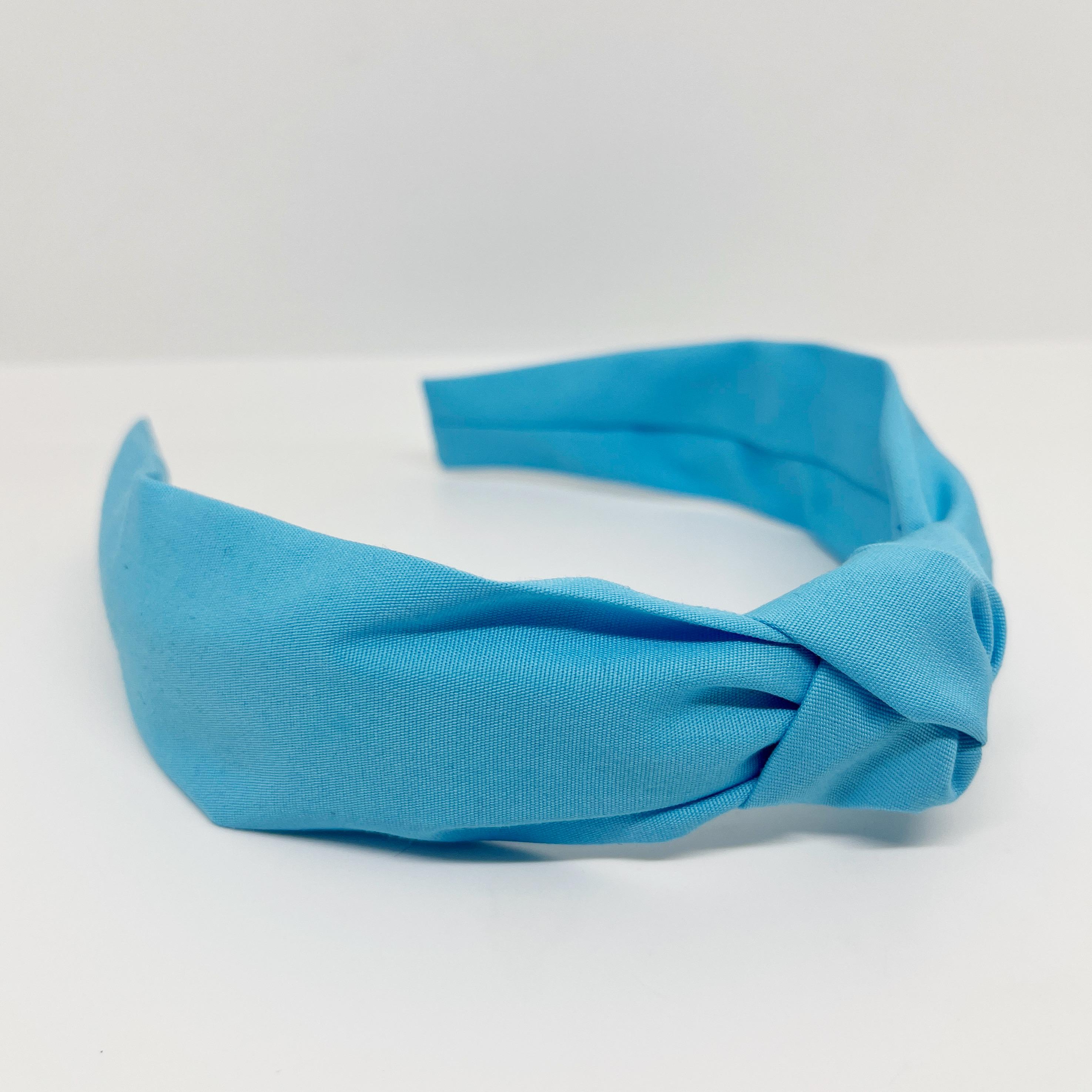 Cotton Candy Blue Knot Headband Hair Accessory for Adults 