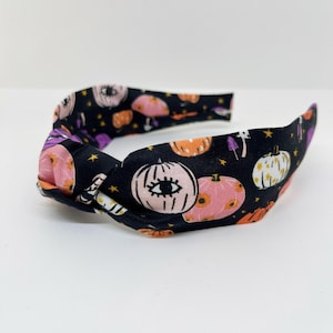 Witchy Pumpkins Knot Headband Halloween Hair Accessory for Adults and Children Spooky Style