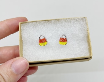 Candy Corn Ohrringe Halloween Schmuck hypoallergene Ohrstecker für Erwachsene und Kinder