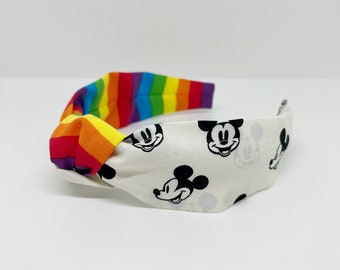 Accessorio per capelli con fascia per capelli con nodo arcobaleno di Topolino per adulti e bambini Pride Disneybound