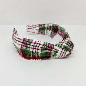 Christmas Plaid Center Knot Headband Hair Accessories for Women Children