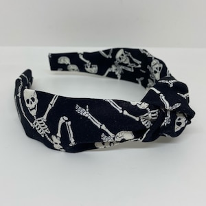 Skeletons Knot Headband Glow in the Dark Fabric bow Headband Halloween Hair Accessory for Adults, Children