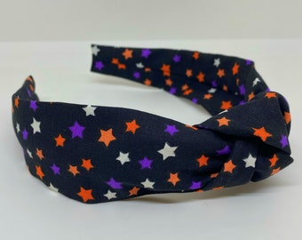 Glow-in-the-Dark Stars Halloween Knot Headband Bow Headband Hair Accesory for Adults and Children