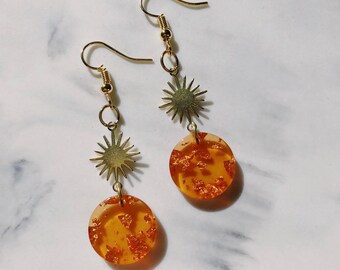 Starlite - Modern Statement Brass and Acrylic Resin Earrings