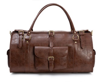 Leather Travel Bag, Weekend bag, Holdall bag, Duffle bag, Handmade bag