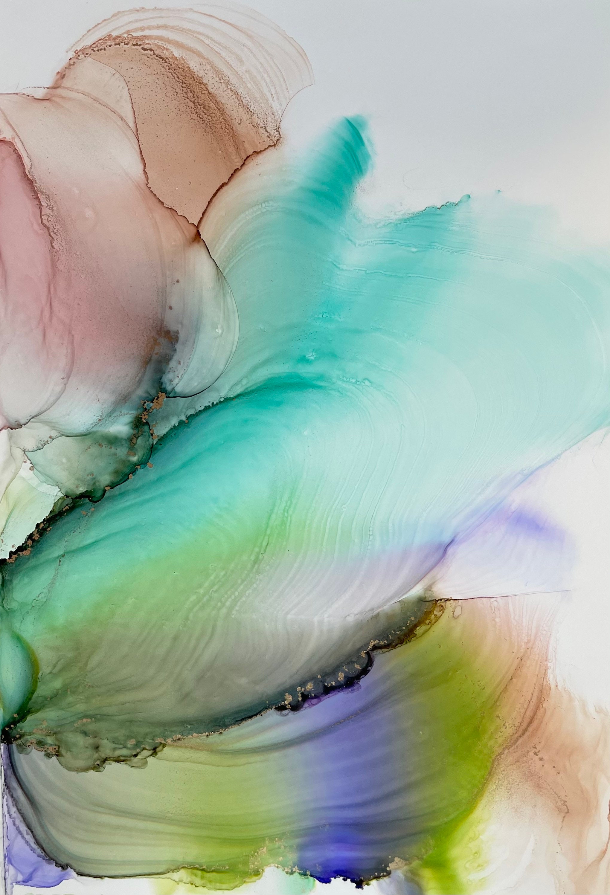 Alcohol ink artwork Aesthetic wall decor Original abstract Etsy