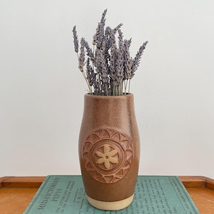 Country Crafts Cornwall Pottery Vase, Stoneware Studio Pottery Rustic Kitchen Decor