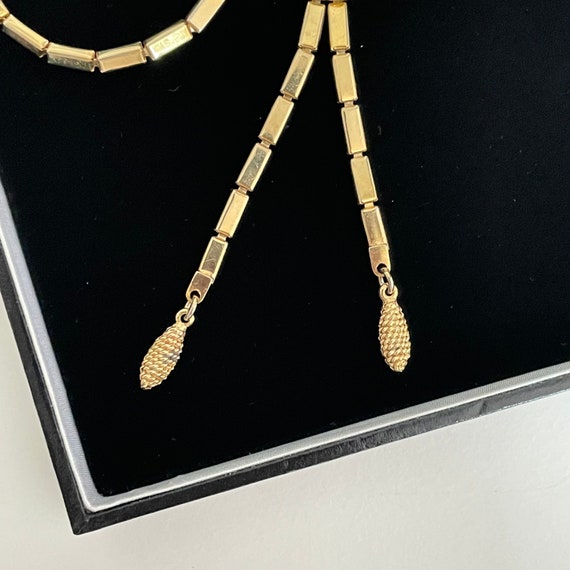 Vintage Gold Tone Lariat Necklace Pennino Coro St… - image 4