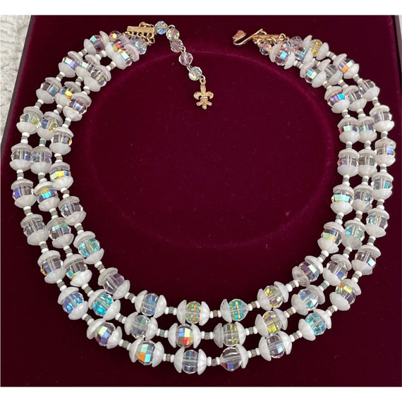 Vintage Signed Vendome High End Glass Necklace, A… - image 4