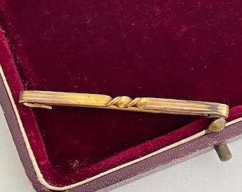 Antique Late Victorian or Edwardian Brooch Tie Pin Rolled Gold Signed Viceroy