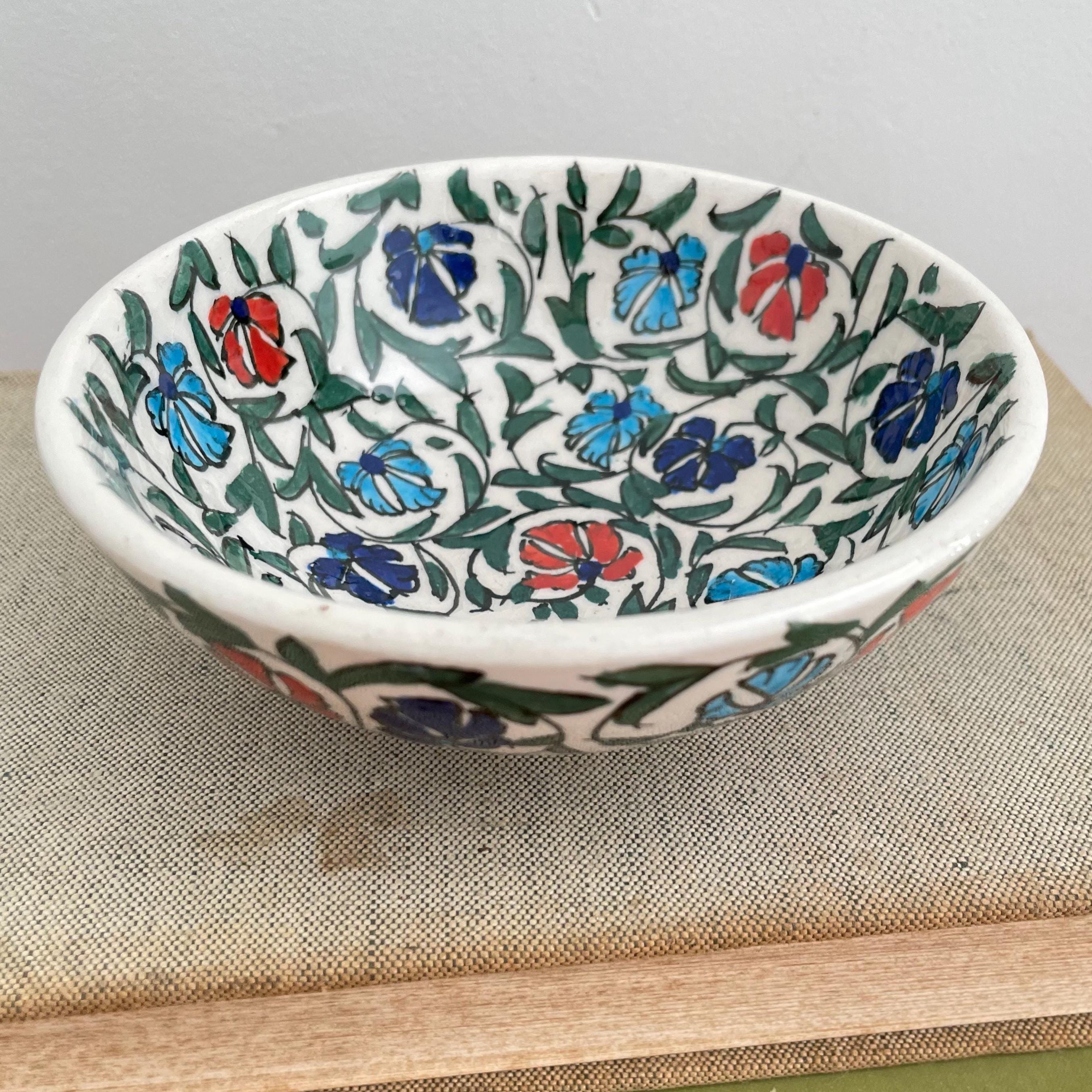 トルコの伝統的な陶芸(イズニック Iznik 様式) 手書き ボウル皿 トルコの伝統的な陶芸(イズニック Iznik 様式) 手書き ボウル皿 【公式