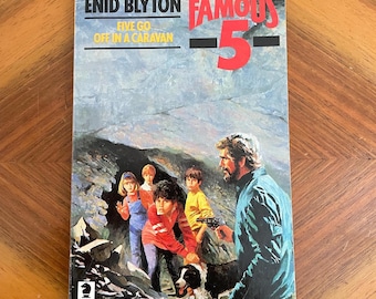 Vintage Famous Five Enid Blyton Paperback Book, Five Go Off in a Caravan Vintage Children's Book, 1970s 1980s Cover