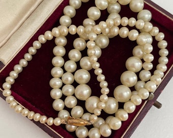 Vintage Faux Pearl Sterling Silver 925 (Gold Plated) Clasp Necklace for Wedding Guest Party