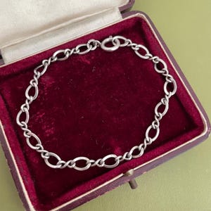 アクセサリー vintage Figaro chin charm bracelet 925 Sterling Silver Figaro Link Girls Silhouett Charm