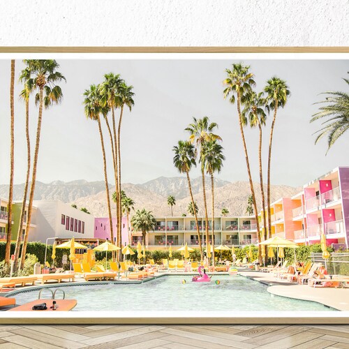 Palm Springs Digital Download Palm Tree Print Boho Wall Art Etsy