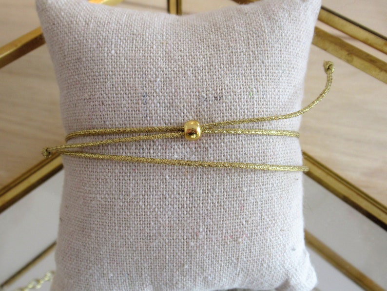 Friendship bracelet Golden bracelet Fine bracelet Sliding rope bracelet