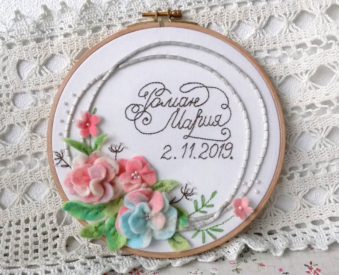 Wedding Embroidery Hoop Art Personalized Wedding Gift for Etsy