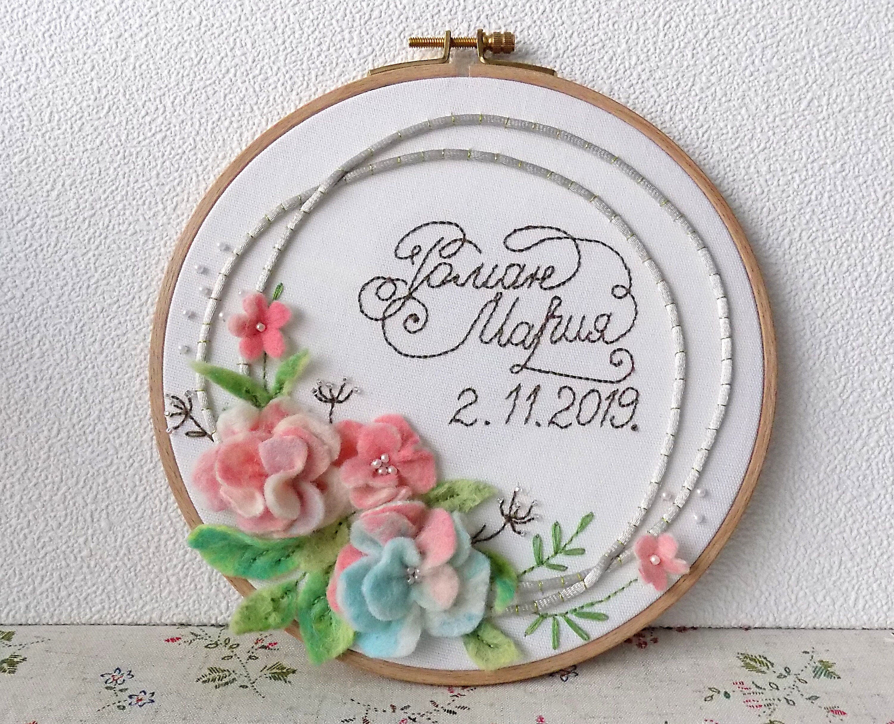 Wedding Embroidery Hoop Art Personalized Wedding Gift for Etsy