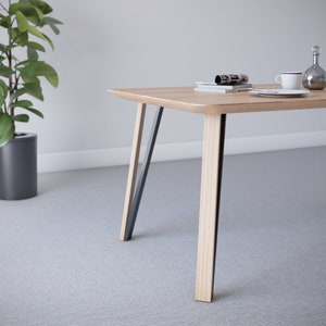 4 x Metal Oak Legs - Heavy Duty Table Legs Oak Solid Wood Tapered Oak Legs