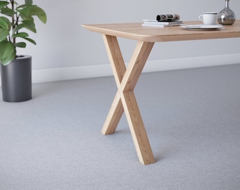 X Frame Oak Legs, Wood Oak Legs - Heavy Duty Table Legs Oak