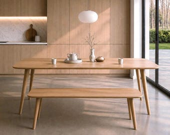 4 taps toelopende eikenhouten poten 71 cm - Houten poten voor tafel en bank