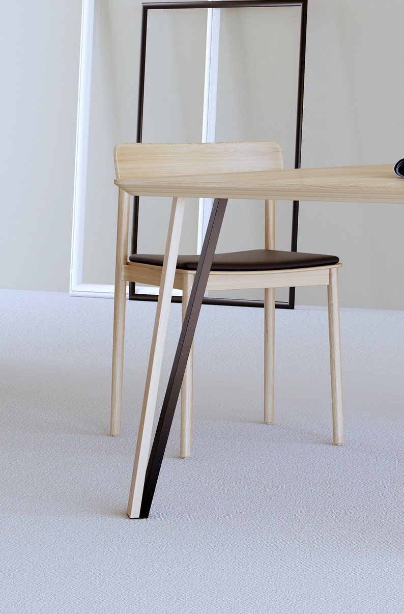 4 X Metal Oak Legs Heavy Duty Table Legs Oak Solid Wood Tapered Oak