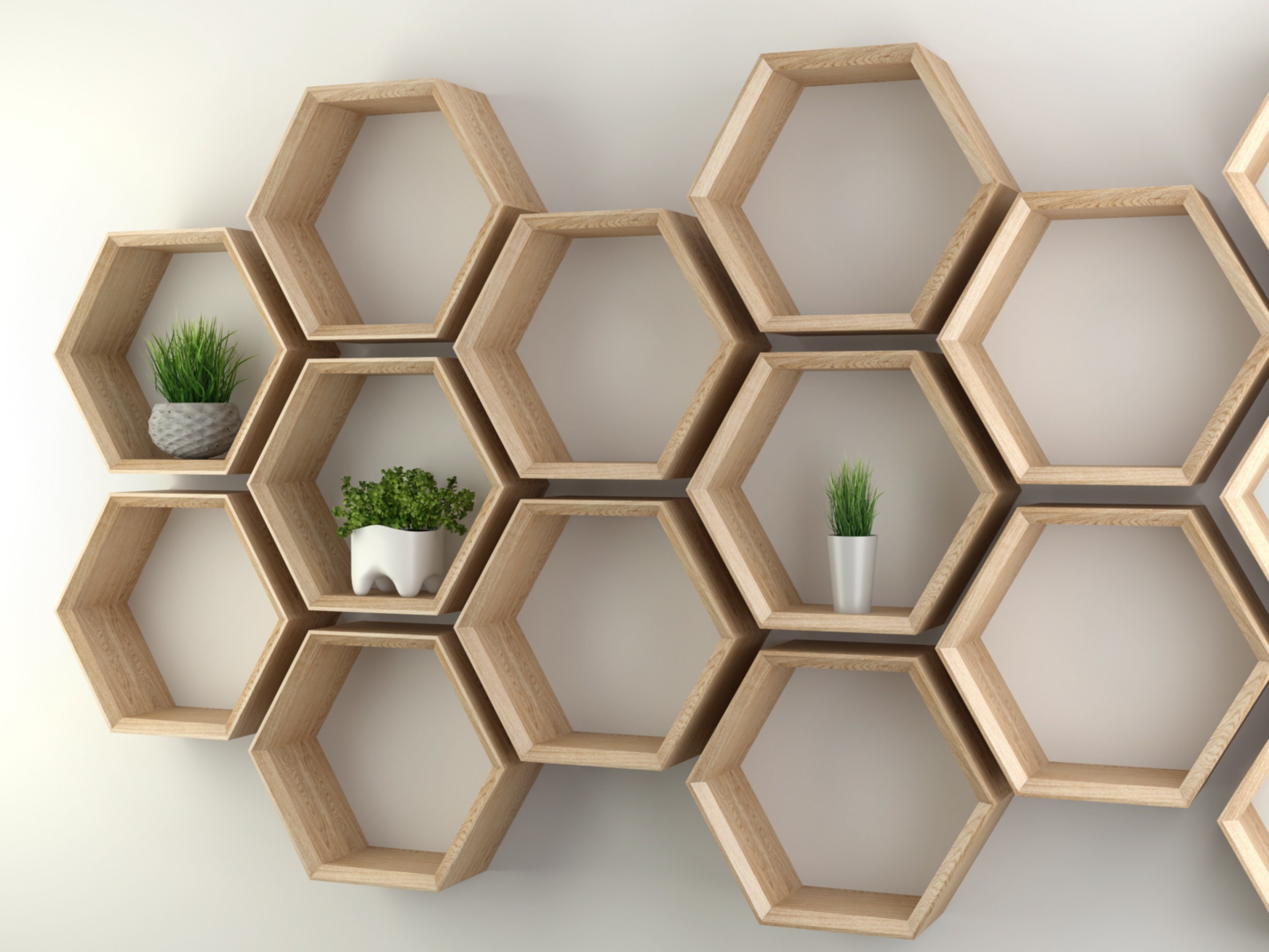 Paquet de 6 étagères hexagonales
