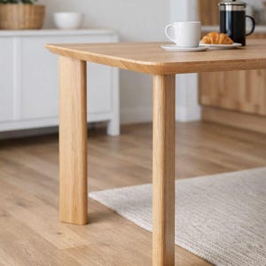 4 pieds de table et banc en chêne à une seule cheville