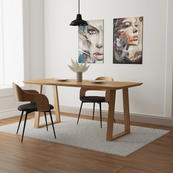 Trapezium Frame Oak Legs Wood Oak Legs Heavy Duty Table Legs Oak