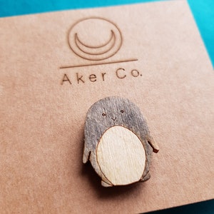 Adorable Penguin Pin Badge, gift for animal lovers by Aker Co