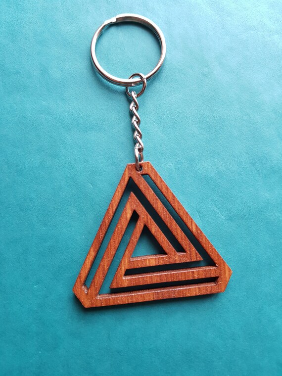 Geometric Impossible Triangle Keyring Keychain Beautiful Gift by