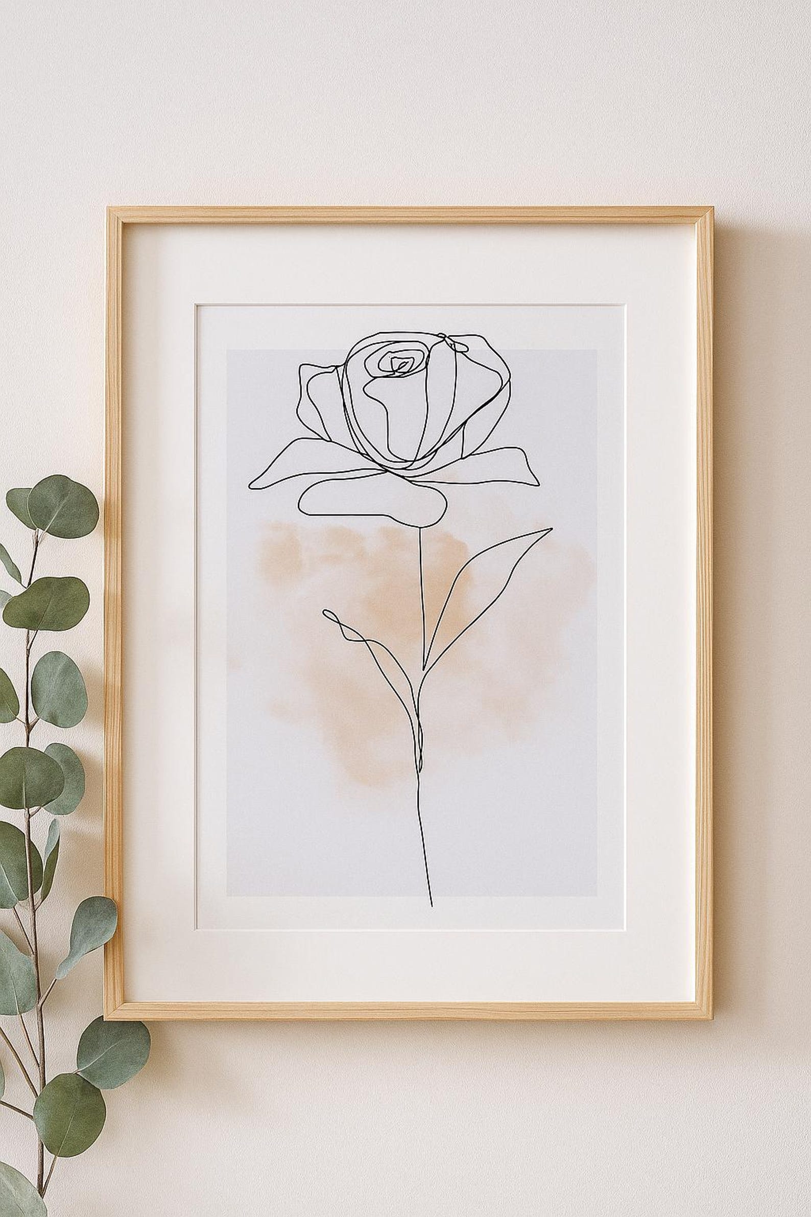 Botanical Line Art Print Set | Floral Watercolor (digital Download) - Etsy