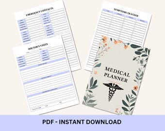 Printable Medical Planner | Health Tracker, Doctor Visit Log (PDF)