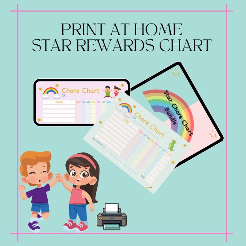 Reward Star Chart for Kids | Chore Tracker With Stars | Instant ...