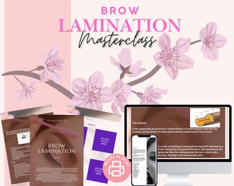 Brow Lamination Digital Course | Beauty Training Manual + Certificate | Step-by-Step Guide