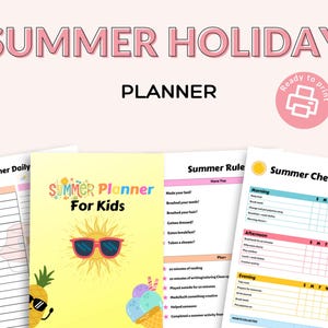 Printable Summer Planner for Kids | Daily Activities, Chores, Reading Logs, Journals & Summer Bucket List | Fun Educational PDF